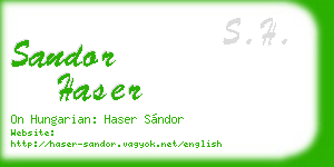 sandor haser business card